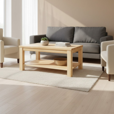 Houten salontafels van massief hout, woonkamer meubels 120x70cm massief tafels.