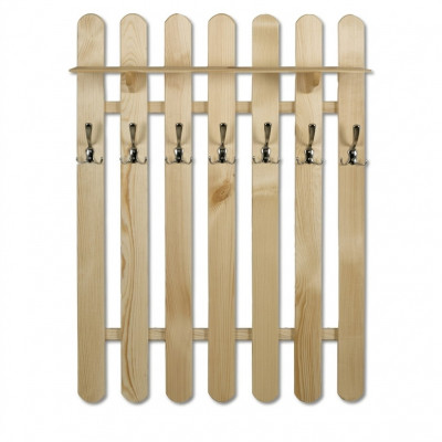 Kledingkast Wandkast met 7 haken, Wandpaneel Gang Echt hout