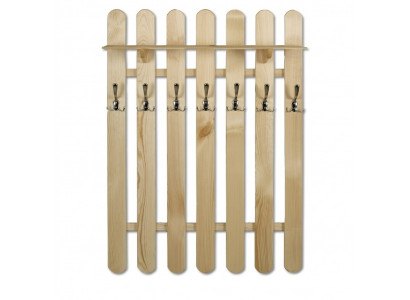 Kledingkast Wandkast met 7 haken, Wandpaneel Gang Echt hout
