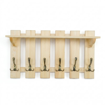 Garderobe paneel 70x40 cm wandgarderobe garderobe massief grenen 6 haken
