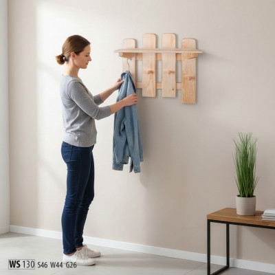 Garderobepaneel Wandgarderobe Garderobe Garderoberek Elzenhout Handgemaakt