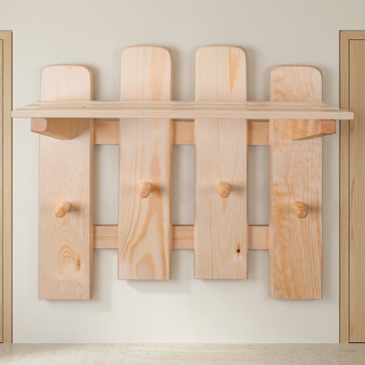 Garderobepaneel Wandgarderobe Garderobe Garderoberek Elzenhout Handgemaakt