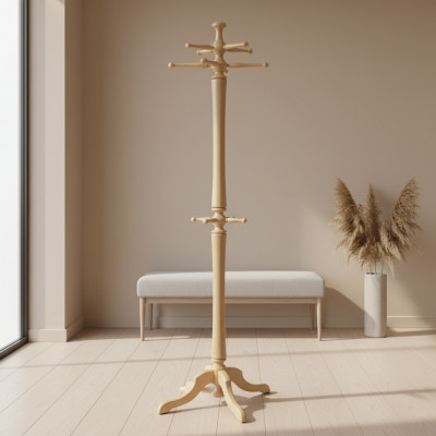 Kledingrek van hout met haken 186 cm Modern Standbeeld