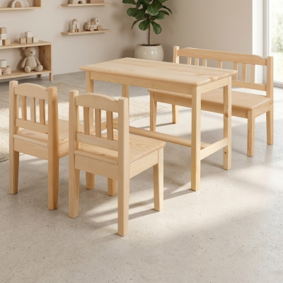 Kindersitzgroep 4-delig kindermeubel set zitgroep kind kinderstoel kindertafel