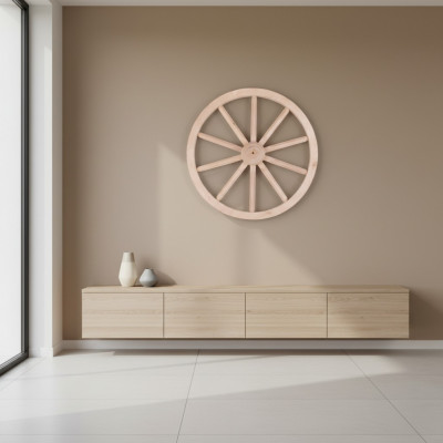 Decoratie houten wiel Ø 50 cm spaakwiel 10 spaken karrewiel tuindecoratie theaterversiering Nieuw