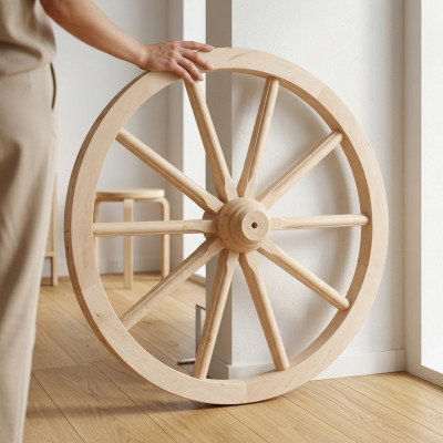 Dekorad Houtwiel Ø 60 cm Spakenwiel Wagenwiel Tuingebruik Winkelgebruik Decoratie Nieuw