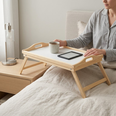 Ontbijttafel Hout Laptop tafel Echt hout Bijzettafel Echt hout Dienblad