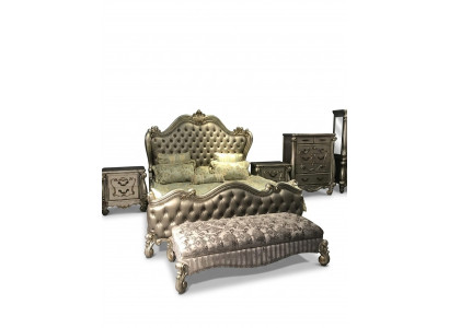 Bed 2x Nightstand 3-piece Bedroom Set Design Luxury Beds Chesterfield