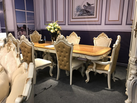 Barok Rococo stijl meubels Eettafel Tafels Eetkamer set Gesneden