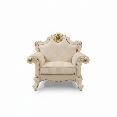 Textiel fauteuil 1-zits bank gestoffeerde banken Design Klassiek Luxe Barok