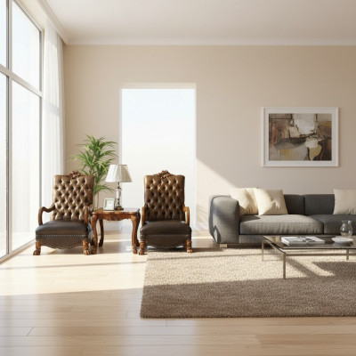 Woonkamerset 2x fauteuil + bijzettafel tafel bank Chesterfield