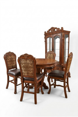Ronde eetkamertafel van hout, houten tafels, ronde klassieke barok en rococo meubels nieuw.