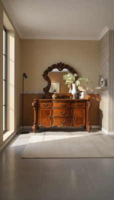 Buffet Dressoir Ladekast Spiegel Echt Handwerk Hout Barok Rococo