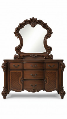 Edel dressoir buffet dressoir + spiegel barok rococo dressoir hout nieuw