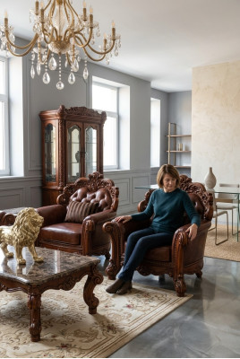 Leren fauteuil 1-zits bank Beklede banken Design Luxe Klassieke éénzitter