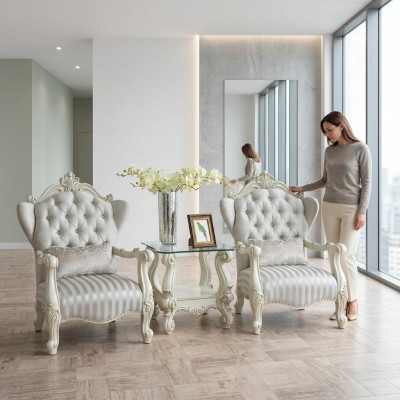 Lounge Club Meubel Set van 3 stuks 2x Fauteuil Bijzettafel Tafel Bankstel Nieuw