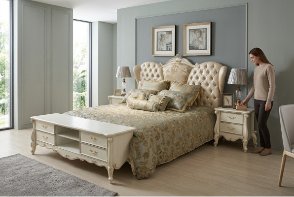 Chesterfield bed Gestoffeerde bedden Slaapkamer tweepersoonsbed Bedden 180x200cm nieuw
