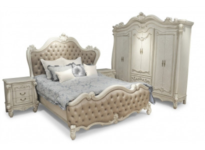 Bed + 2x Nachtkastje 3-delige slaapkamerset Luxe Designer Slaapkamer