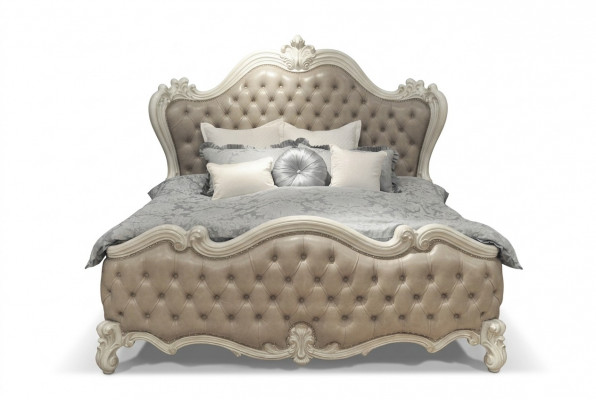 Luxe klassieke slaapkamer 4-delige set Bed Nachtkastjes Kledingkast