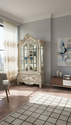 Dressoir Luxe Etalage Vitrine Glazen Kast Antieke Stijl Barok Rococo
