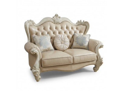 Luxe 2-zitsbank gestoffeerde bank leren bankstel Chesterfield Barok