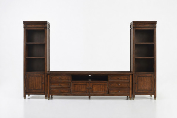 Klassieke woonwand vitrine dressoir RTV muurrek kast 3-delig.
