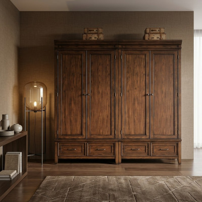 Klassieke 2x kledingkast ontwerp slaapkamer meubels kast kasten hout nieuw
