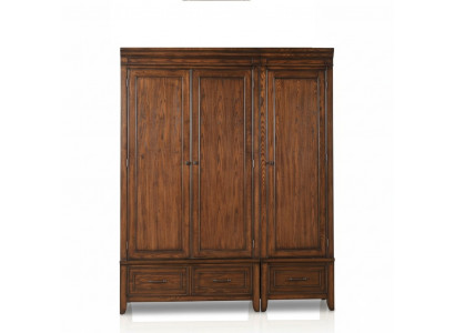 Kast 2x kledingkast Houten kast Massief bruin Houten kasten Slaapkamer