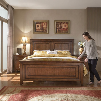 Bed Design Luxe Hotel Bedden Slaapkamer Dubbel Hout Nieuw Landhuis