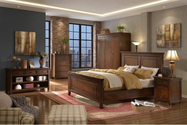 Bed + 2x Nachtkastje 3-delig Slaapkamer Set Designer Luxe Slaapkamer Sets