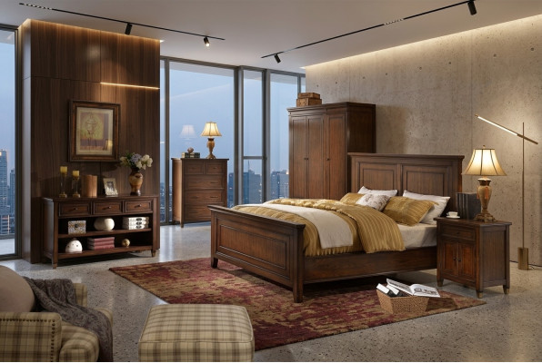 Bed Ontwerp Dubbel Hotelbedden Huwelijk Slaapkamer Hout Luxe Bed