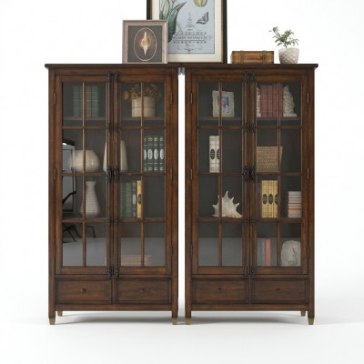Vitrine Klassieke vitrinekast Vitrinekast Vitrinekasten Houten kast