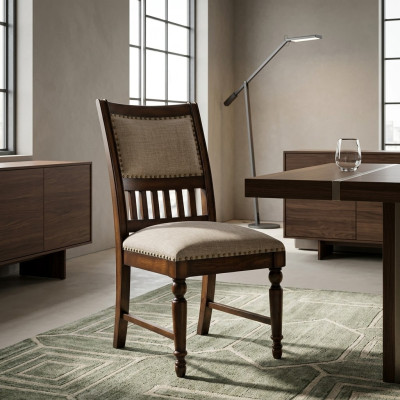 Eetkamer 1x stoel echt gestoffeerd hout modern stoelen ontwerper leun zitplaats