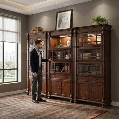 Set met 3 vitrines Vitrine kast Vitrines Woonkamer Show Kasten Ontwerper