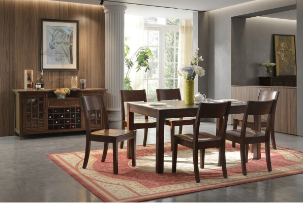 Eetkamerset 6x stoelen Eetkamerset groep houten tafels 7 delig