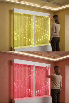 Moderne decoratieve scheidingswand waterwanden LED-watermuur verlichte wand