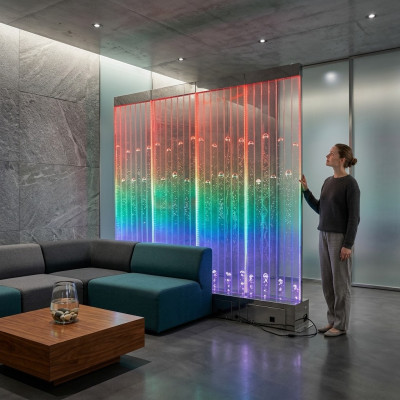 Wandpaneel met waterbellen Decoratieve LED-watermuur Ontwerper water muur