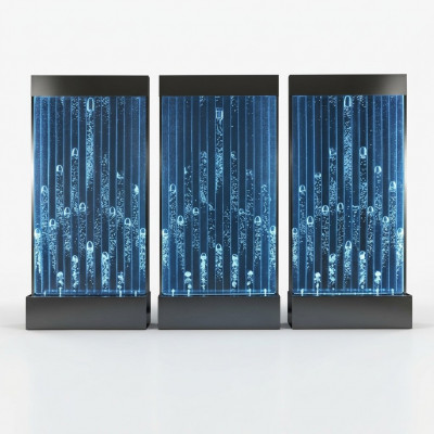 Watermuren Moderne scheidingswand met LED-waterval Verlichte muur