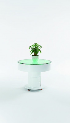 Ronde tafelbar, ronde tafels met LED-waterfonteinverlichting, verlichte decoratieve LED-meubels