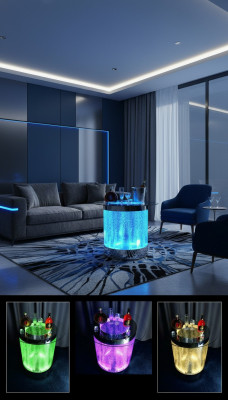 Tafel LED-bar Watermuur Barbalie Rek Meubels Verlichte salontafel