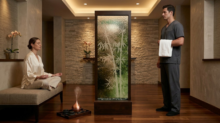 Wandpaneel LED watermuur water muren bubbelen muur watermuur.
