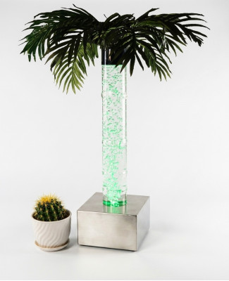 Led Ontwerp Spuitende Watersäule 60cm Waterzuil Verlichte Tafel Palmboom Plant