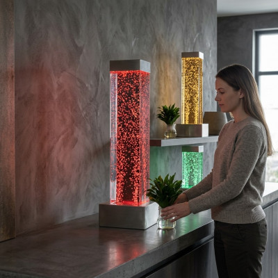 Waterzuil 20x80cm, waterspraakzuil, LED-scheidingswand