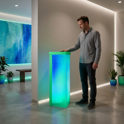 Water Wall Led Bar Shelf Column Water Columns Counter Designer Illuminated
