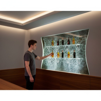 Rekken Ontwerp Verlichte Led Watermuur Barrek Kolom Waterschachten