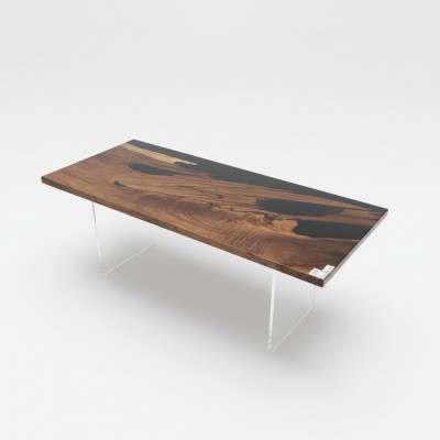 Eettafel Black River Table Echt Hout Riviertafel 221x91cm Tafels