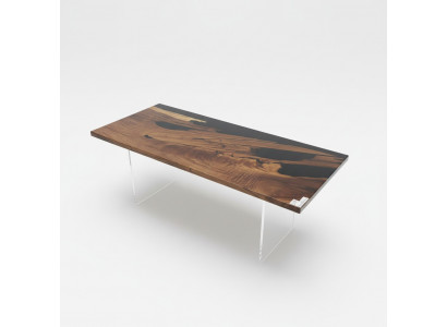 Eettafel Black River Table Echt Hout Riviertafel 221x91cm Tafels