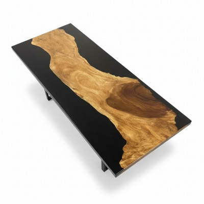 Tafel Epoxyhars Eettafel Echt Hout Massief Meubilair Waterval Epoxy
