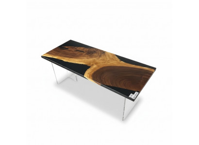Eettafel Tafel Epoxyhars Massief Tafels 201x81 cm Riviertafel Echt Hout
