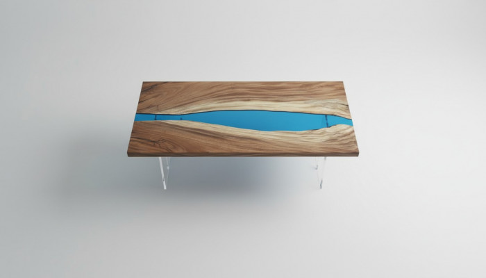 Eettafel River Table Massief Tafels 185x85cm Riviertafel Epoxyhars Zee